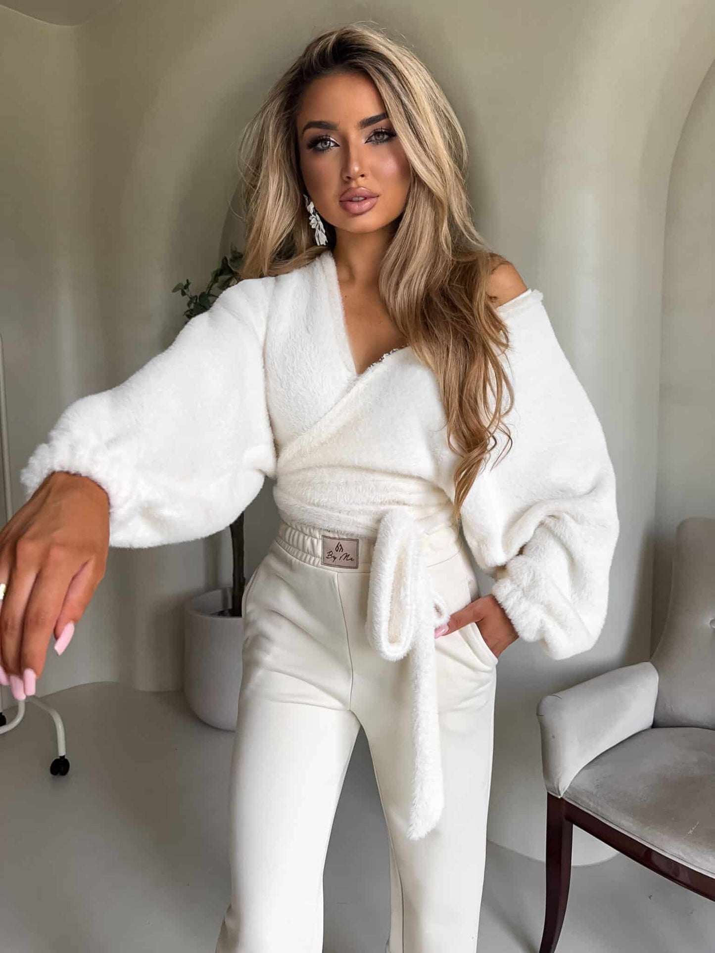 Damenbluse KAIRA TEDDY – ecru