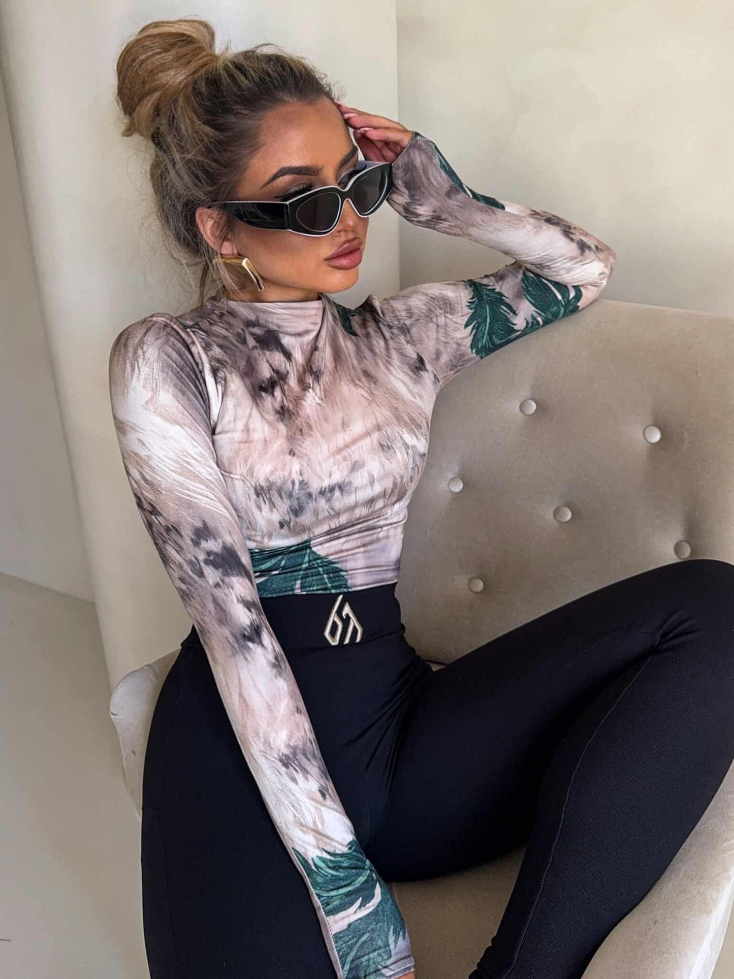 Damenbluse SKIN – leaves