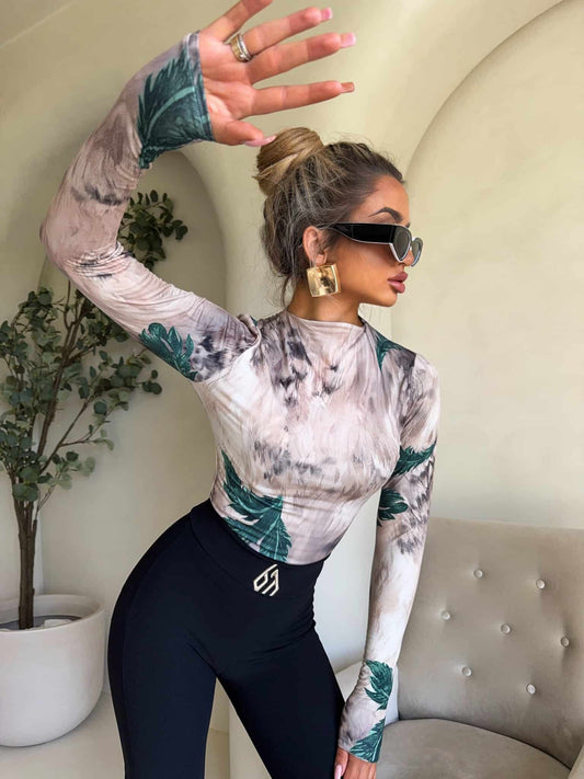 Damenbluse SKIN – leaves