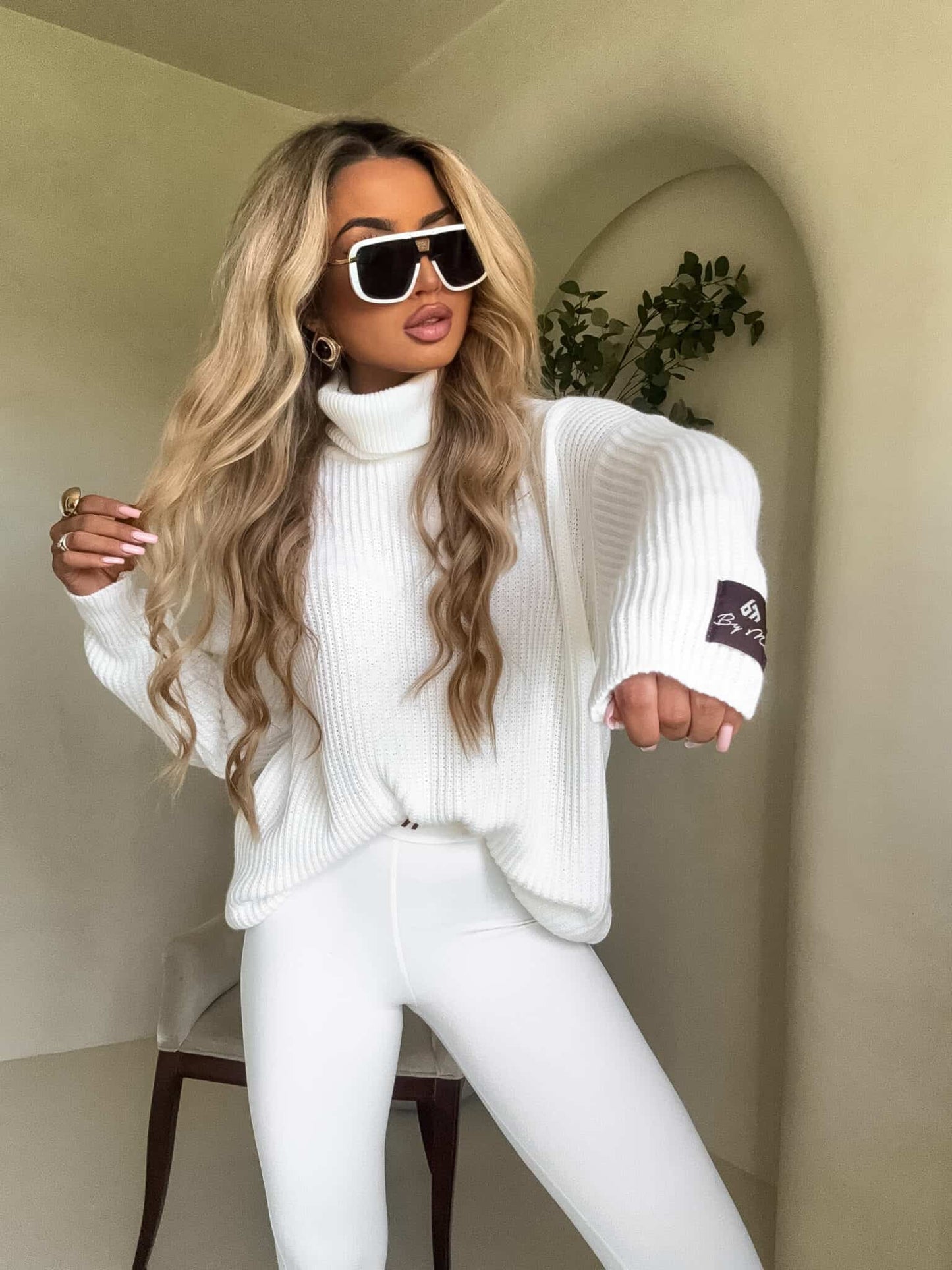 Rollkragenpullover LAVER - ecru