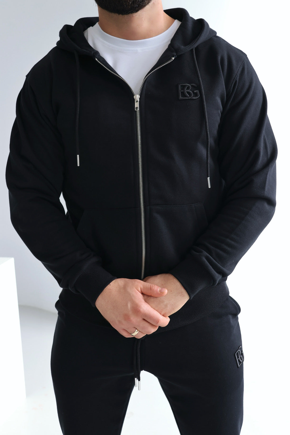 SWEATSHIRT HERREN BG ZIPPY | SCHWARZ