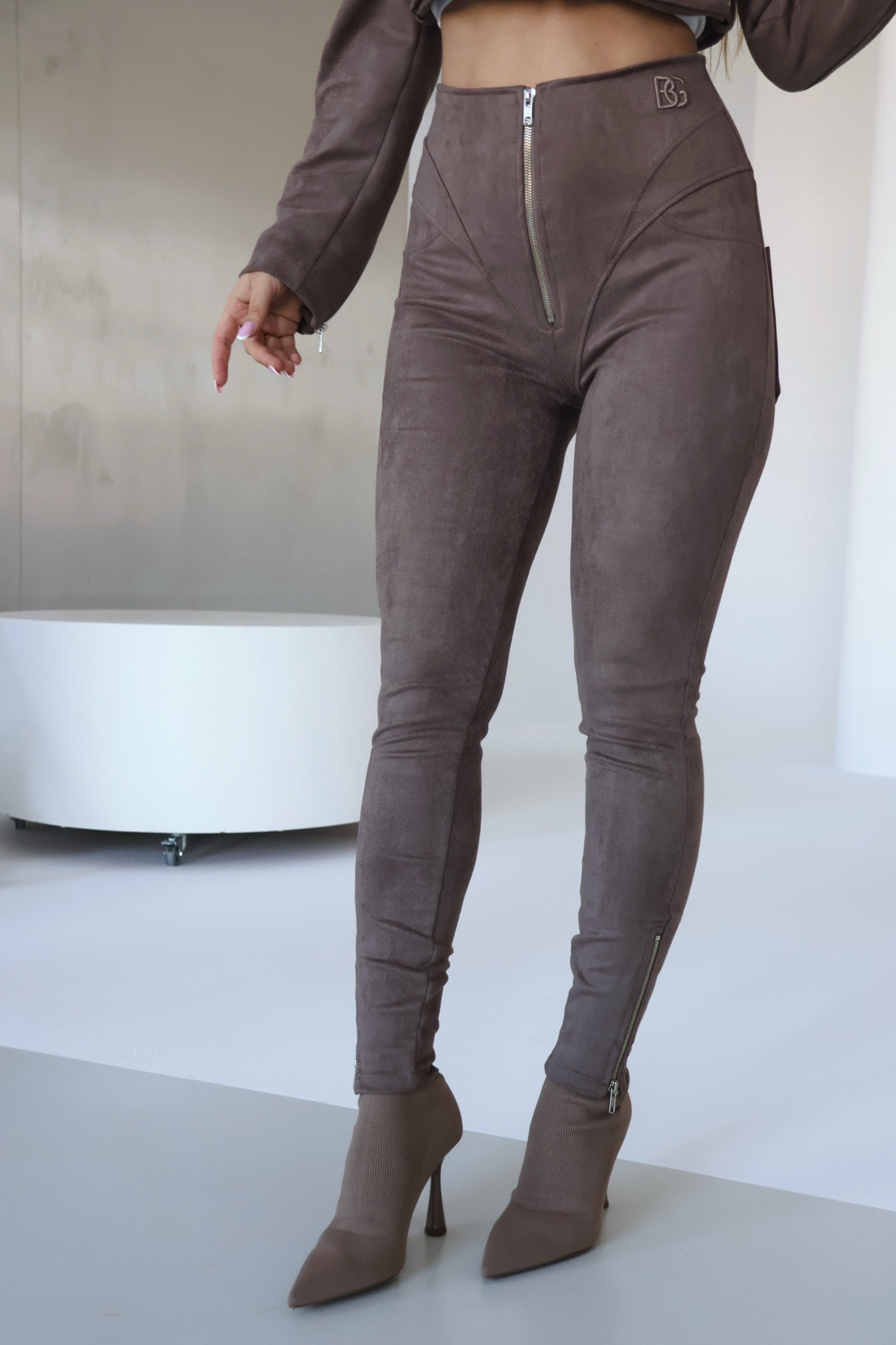 LEGGINGS BG BUTTON | CAPPUCCINO