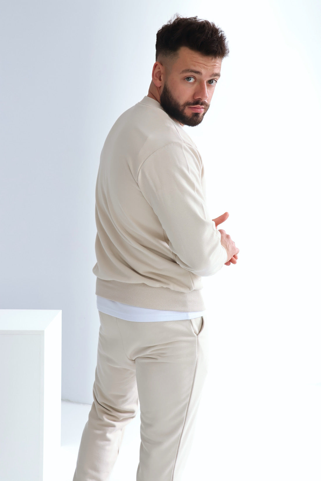 SWEATSHIRT HERREN BG BASIC | HELLBEIGE