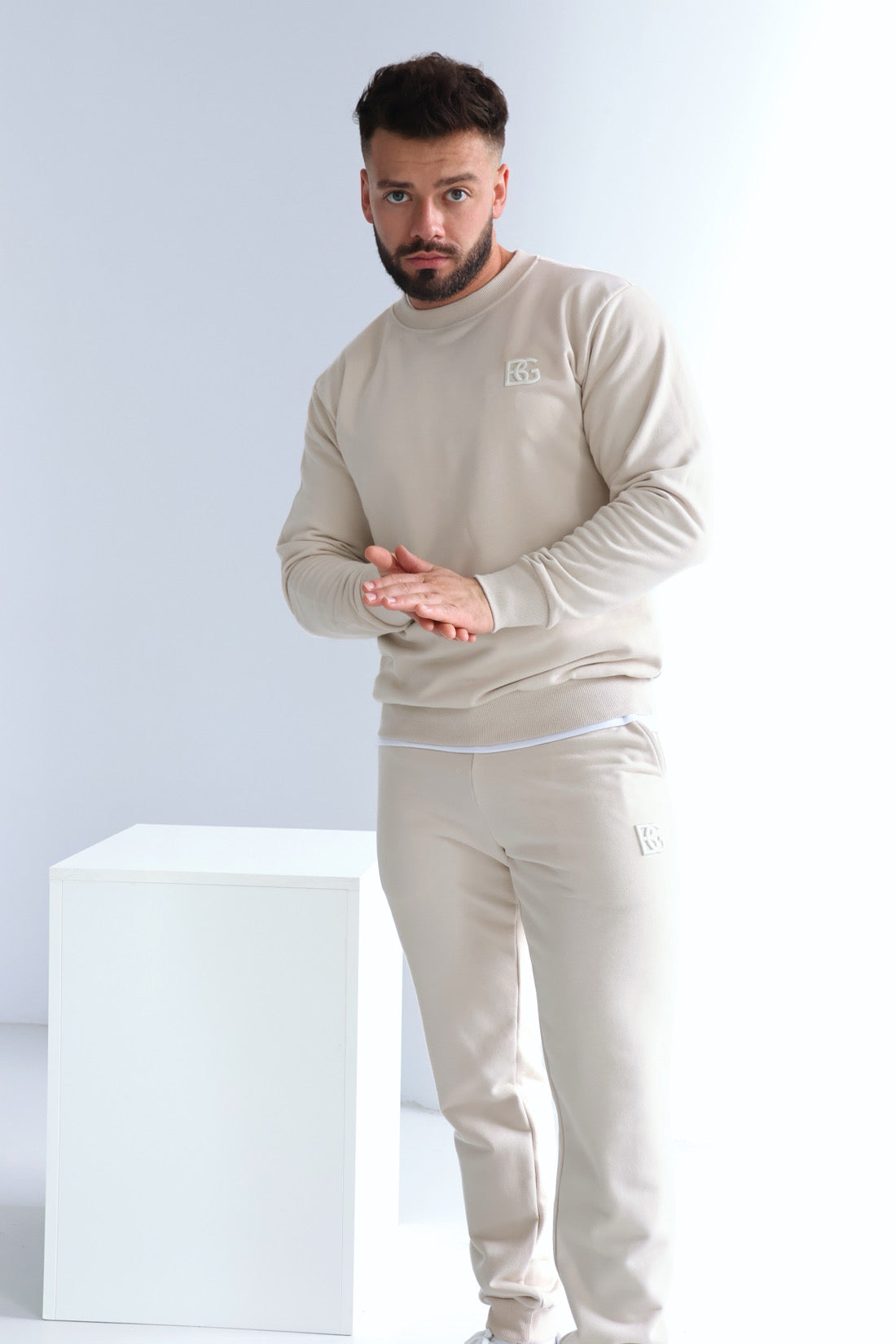SWEATSHIRT HERREN BG BASIC | HELLBEIGE