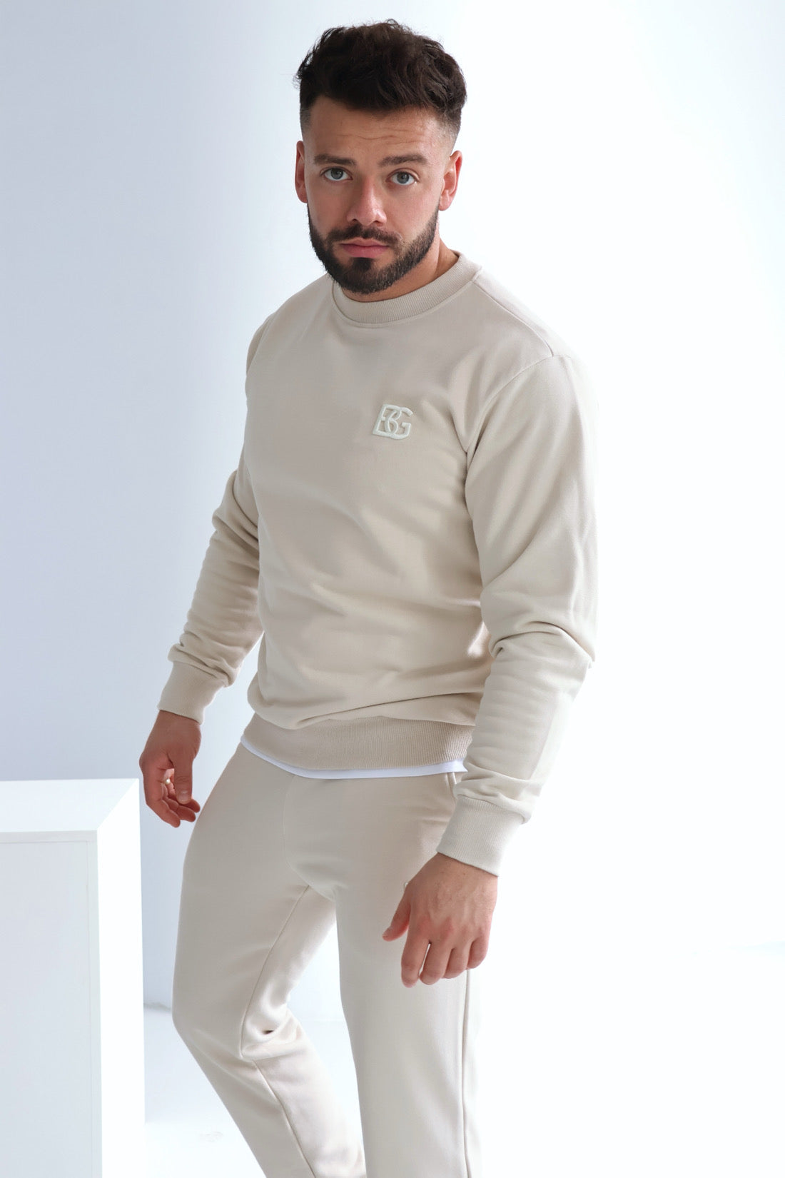 SWEATSHIRT HERREN BG BASIC | HELLBEIGE