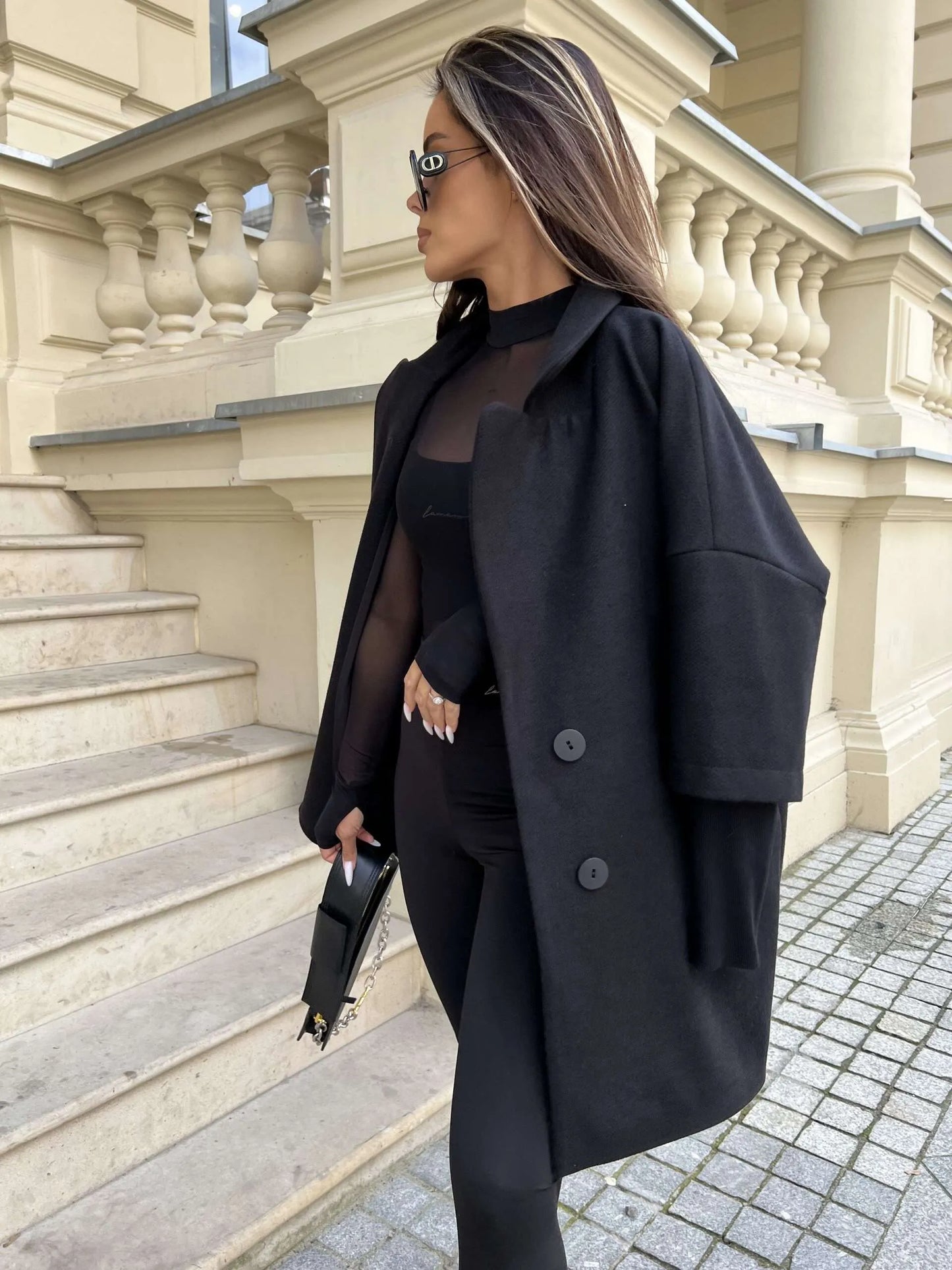 Elegante Damenmantel schwarz
