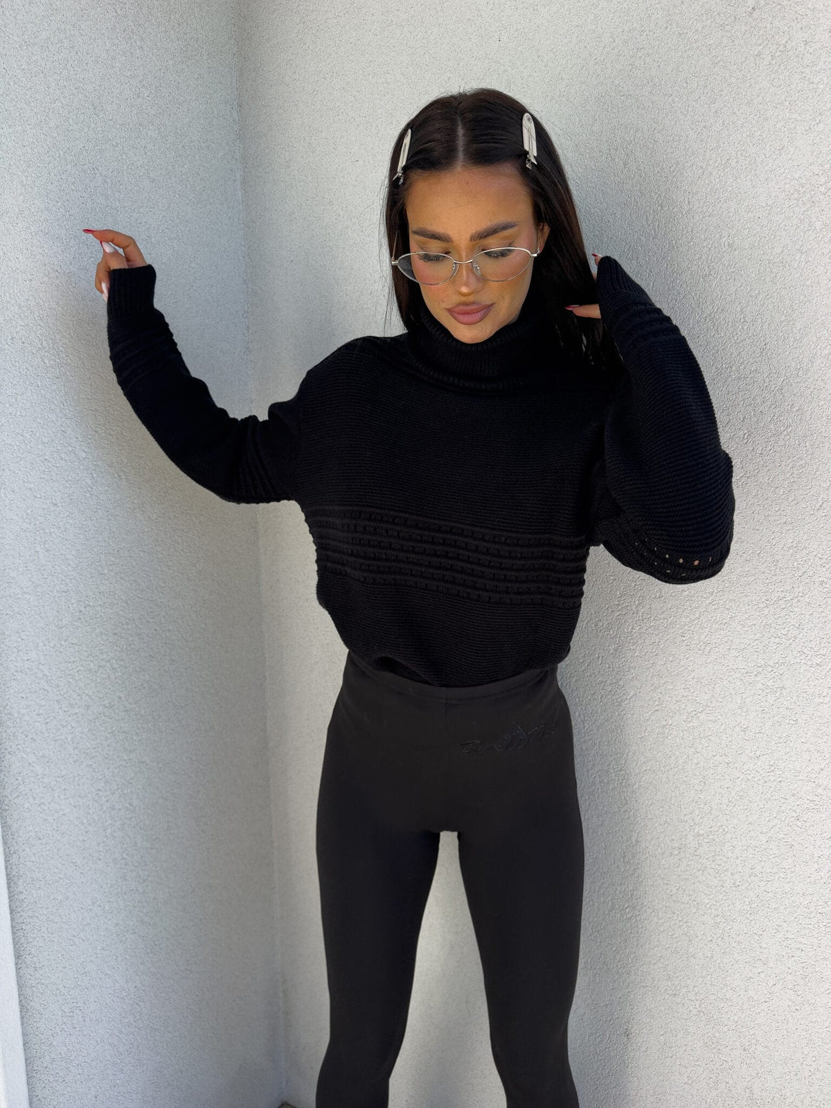 Rollkragenpullover Also By Me Schwarz