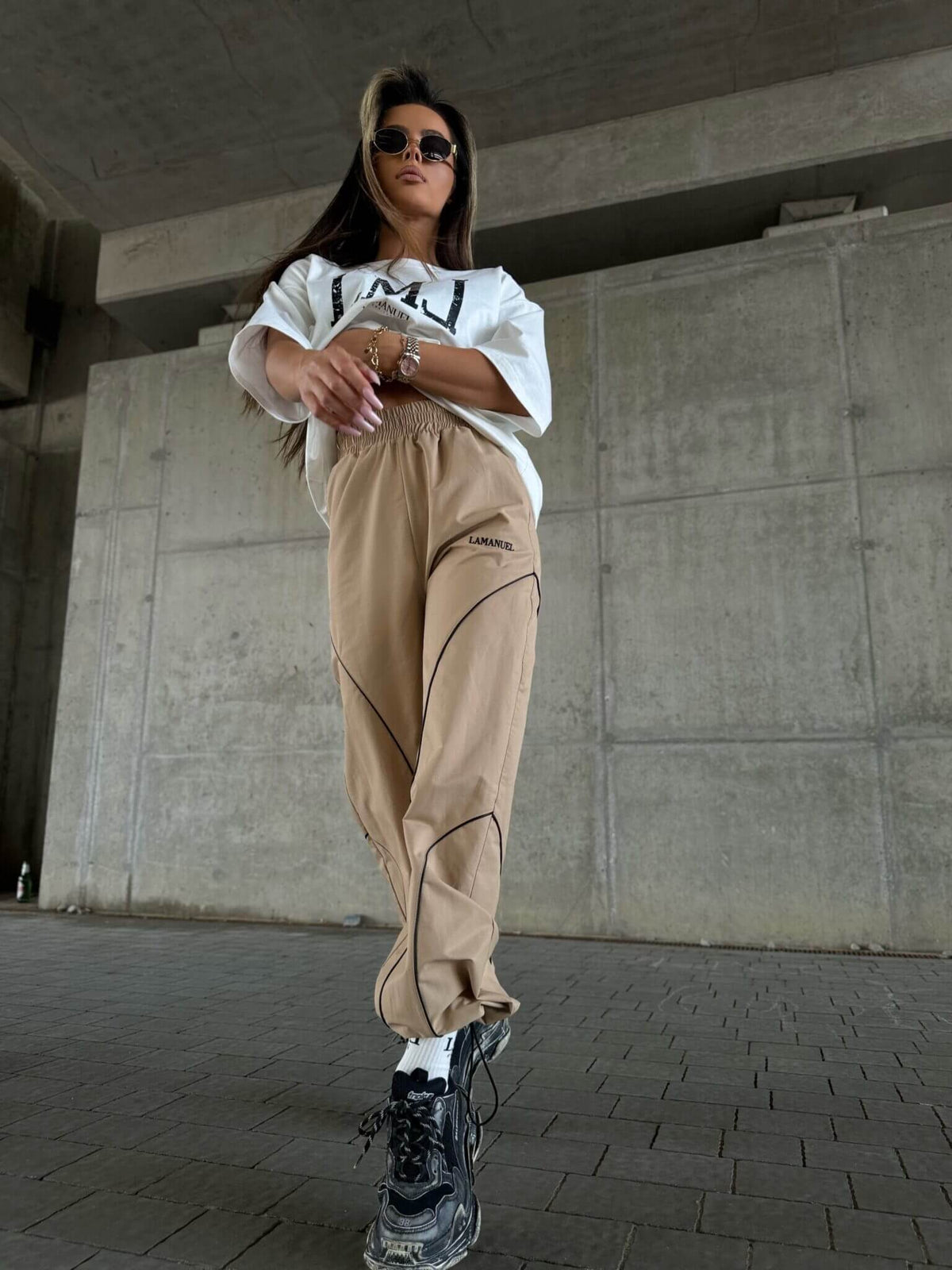 Damenhose Hose Own it La Manuel Beige