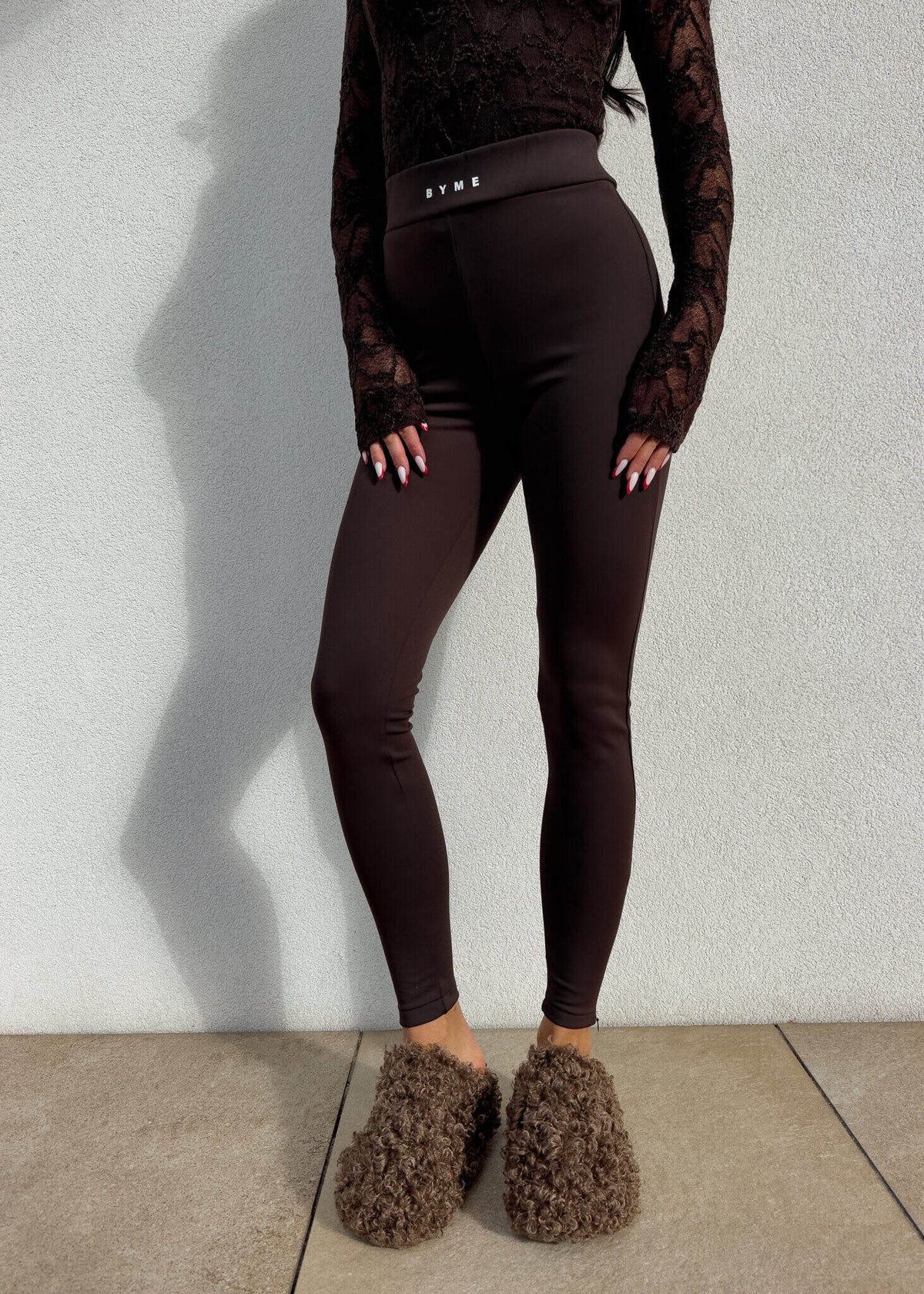 Leggings Fuzzy By Me Schokobraun
