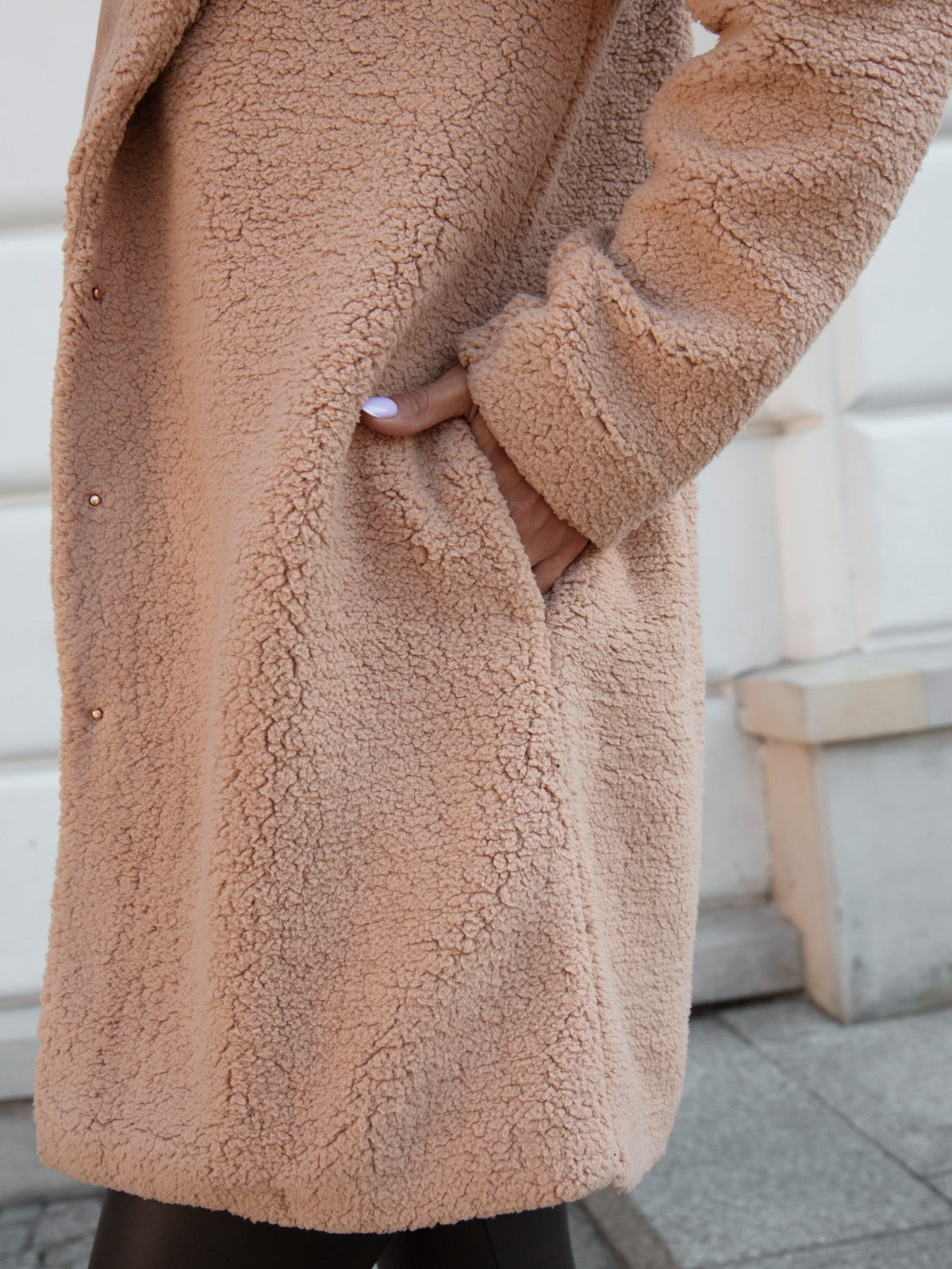 Damen- Teddy- Mantel Beige