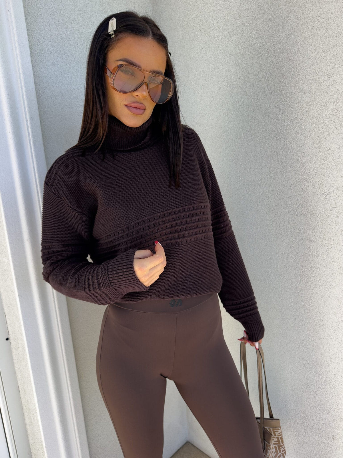 Rollkragenpullover Also By Me Schokobraun