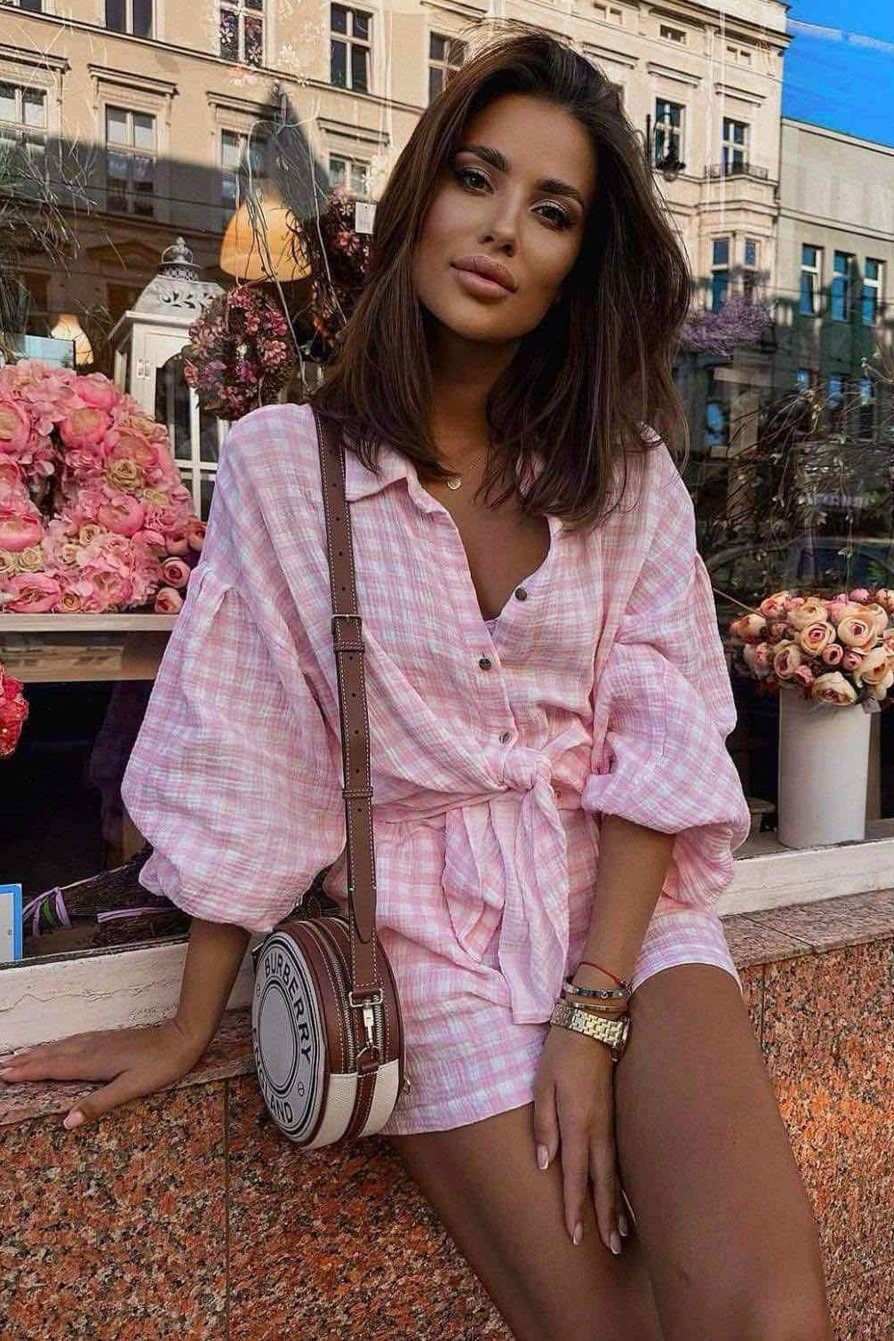 Zweiteiler MOLLY Musselin - Rosa Muster