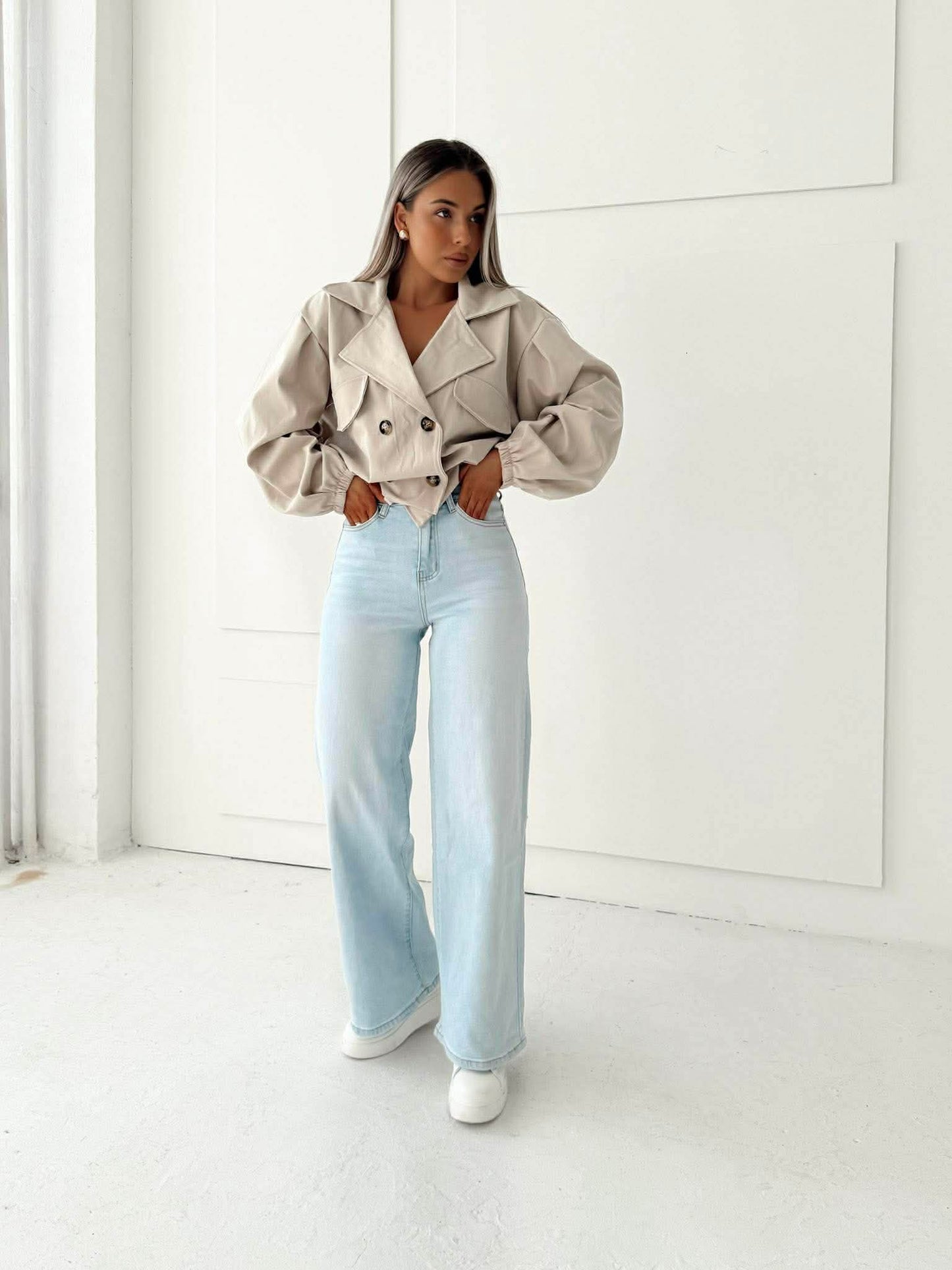 Jeans Damen Wide Leg | optisch  -5KG | Hellblau