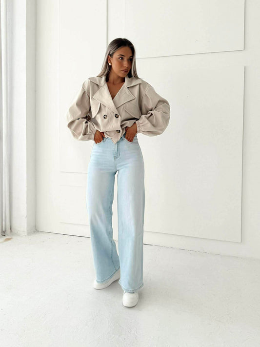 Jeans Damen Wide Leg | optisch  -5KG | Hellblau