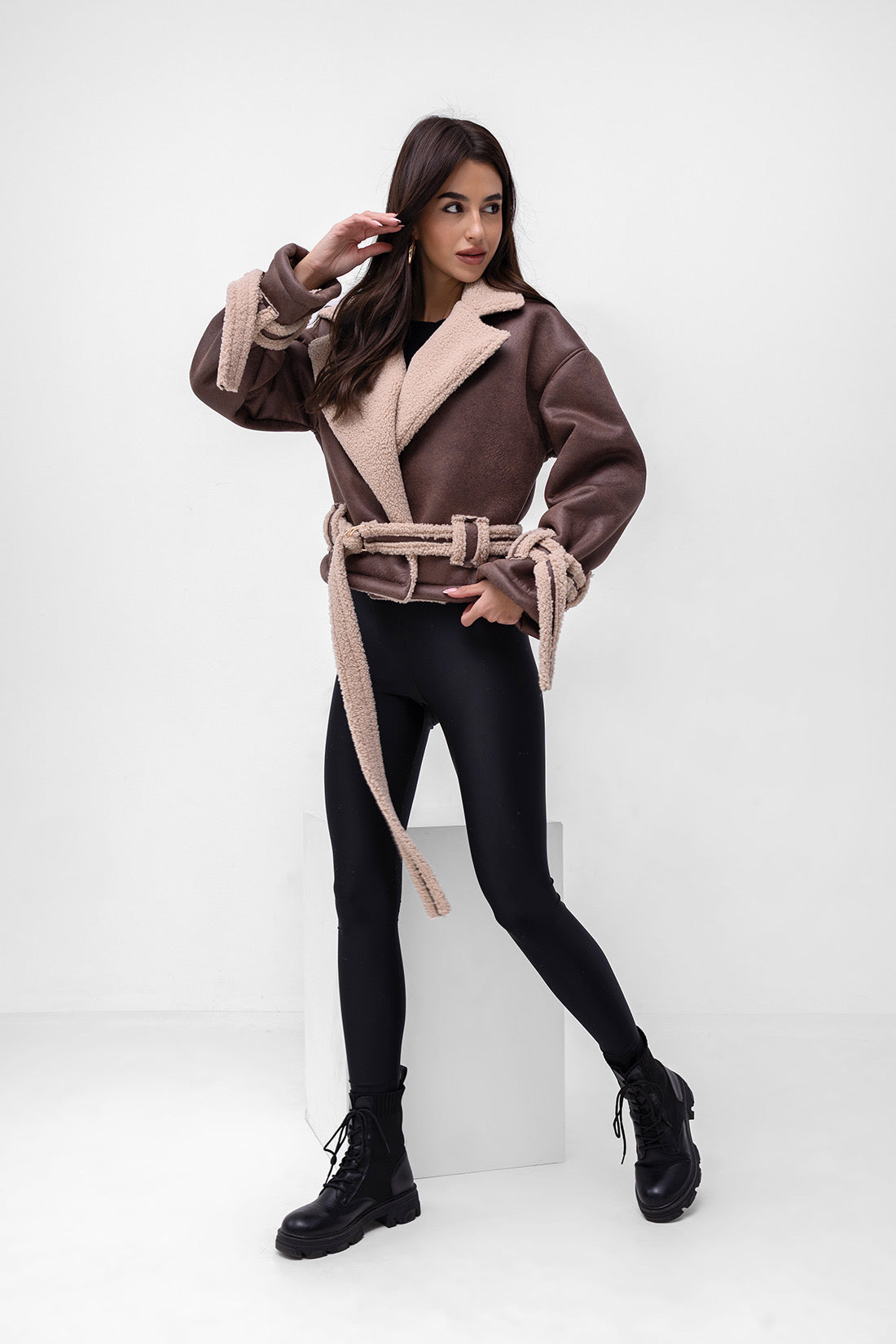 Kunstfelljacke VASARI SCHOKOBRAUN