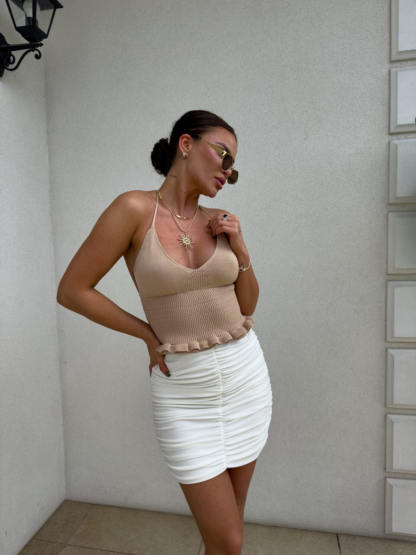 Damentop Tanktop Bella By me | Dunkelbeige