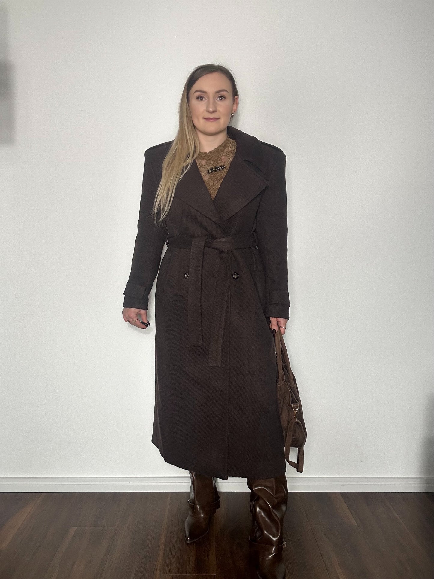 Mantel Lang SCHOKOBRAUN