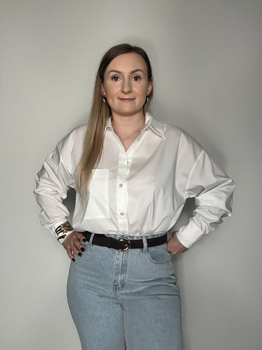 Damenbluse Klassisch Weiß