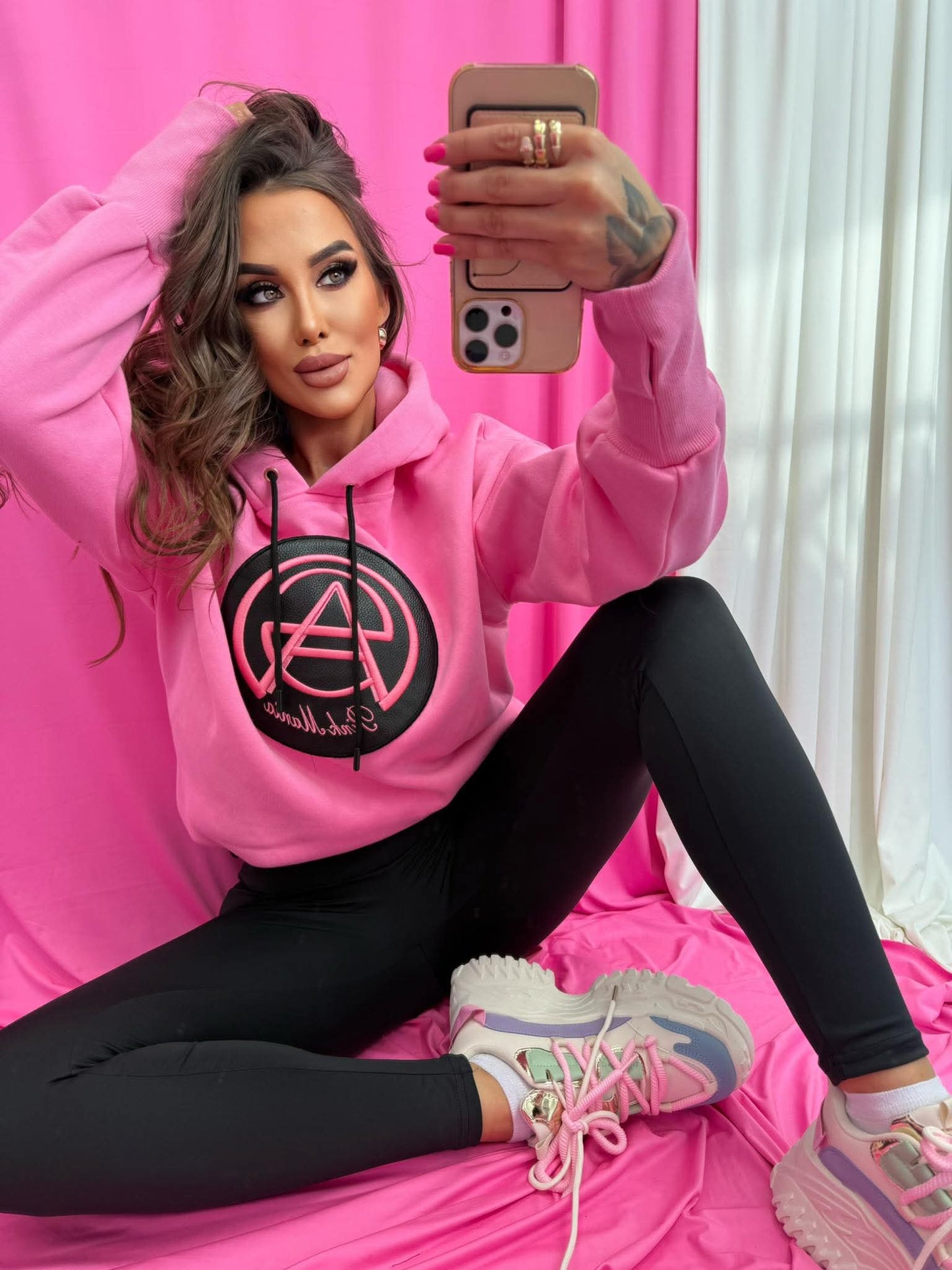 Damen Sweatshirt Hoodie mit Logo Print | PINK