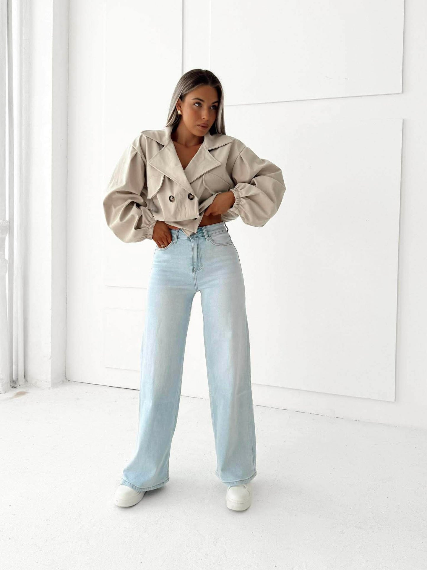 Jeans Damen Wide Leg | optisch  -5KG | Hellblau