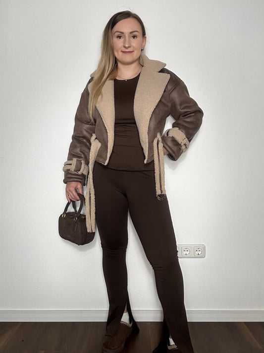 Kunstfelljacke SCHOKOBRAUN