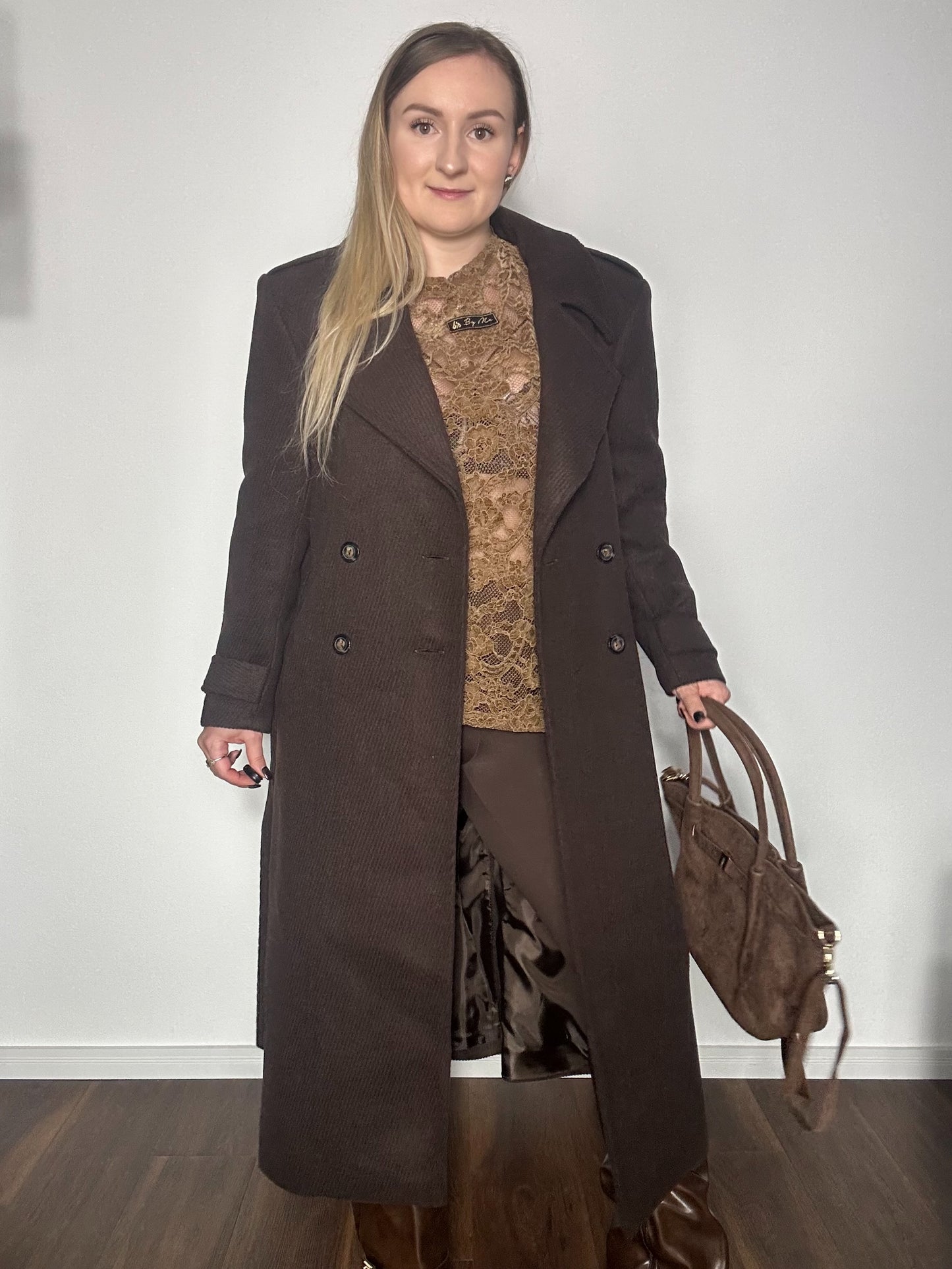 Mantel Lang SCHOKOBRAUN