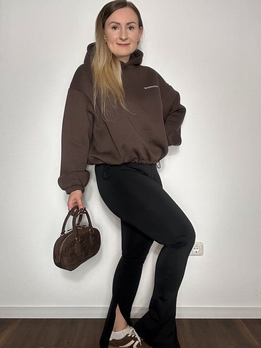 Leggings mit trendigen Beinschlitzen Schwarz