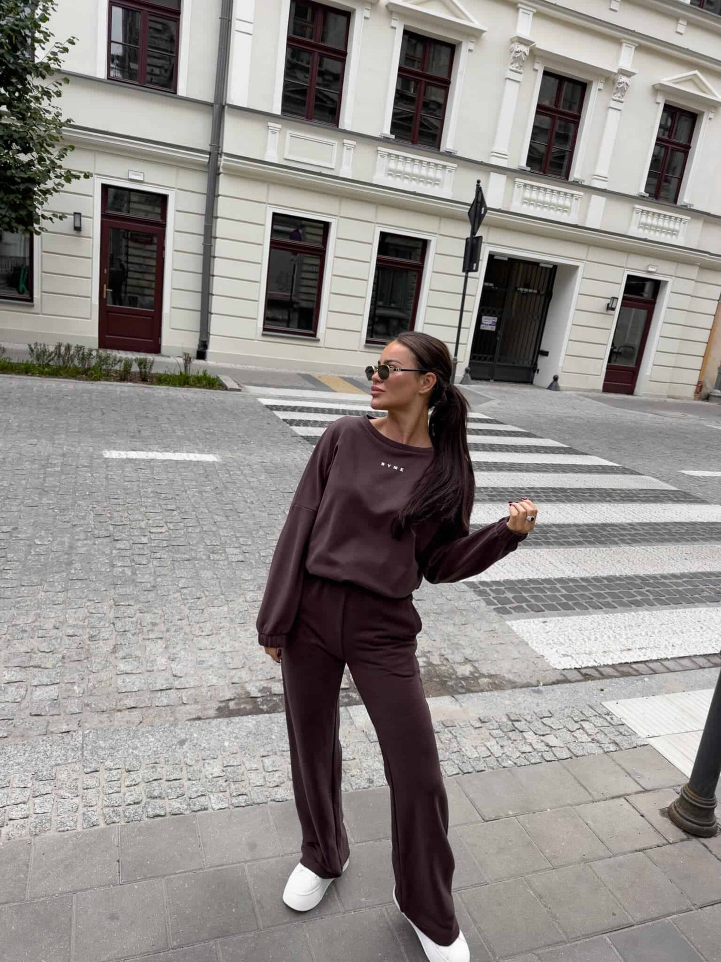 Damenset Sportanzug Damen Zweiteiler SYDNEY SCHOKOBRAUN