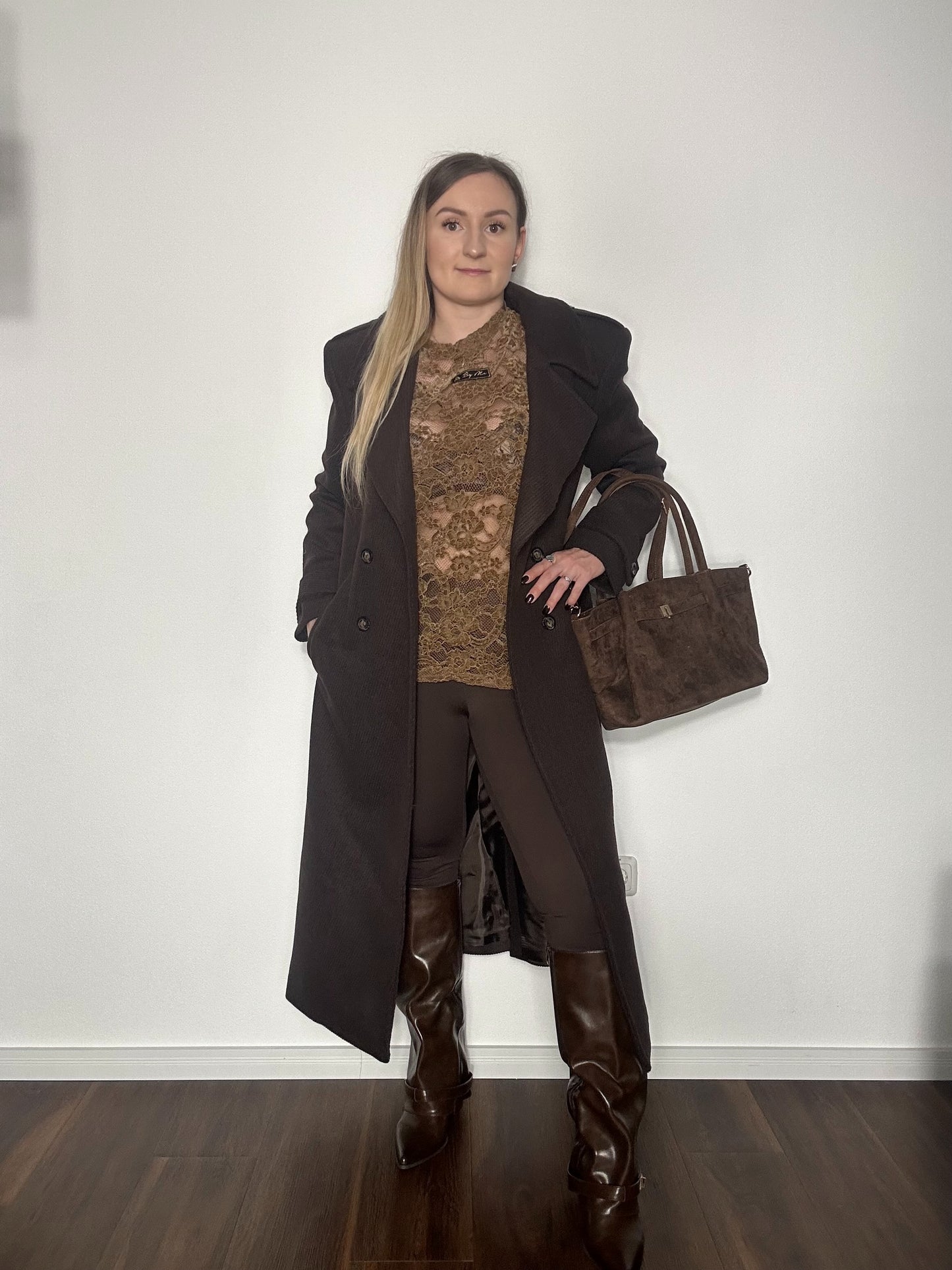 Mantel Lang SCHOKOBRAUN