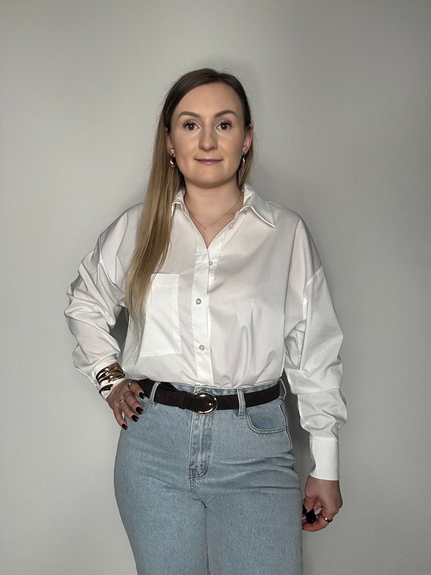 Damenbluse Klassisch Weiß