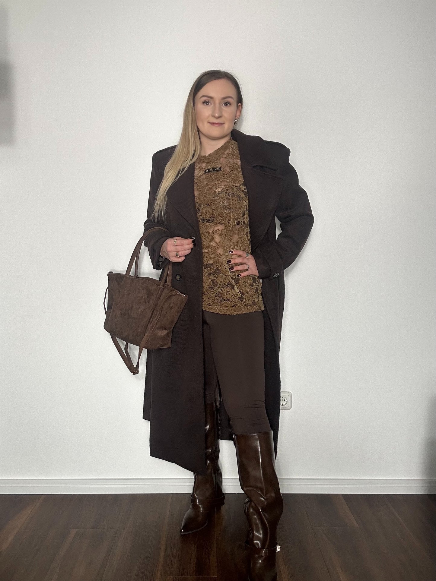 Mantel Lang SCHOKOBRAUN