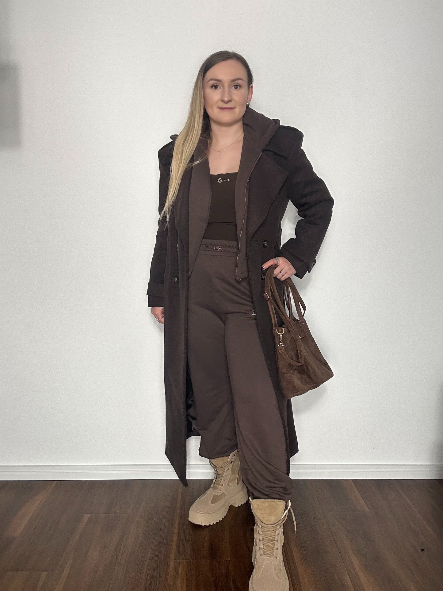 Mantel Lang SCHOKOBRAUN