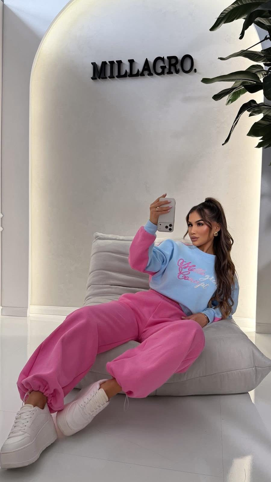 Sportanzug Damen Set Bali Millagro | Blau- Rosa