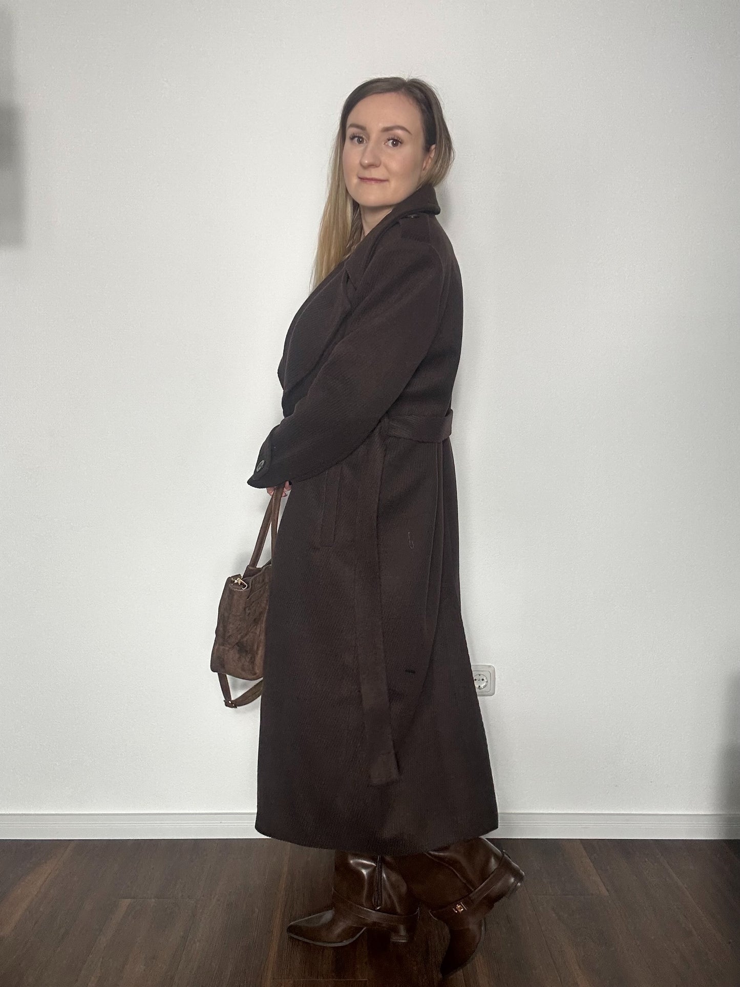 Mantel Lang SCHOKOBRAUN