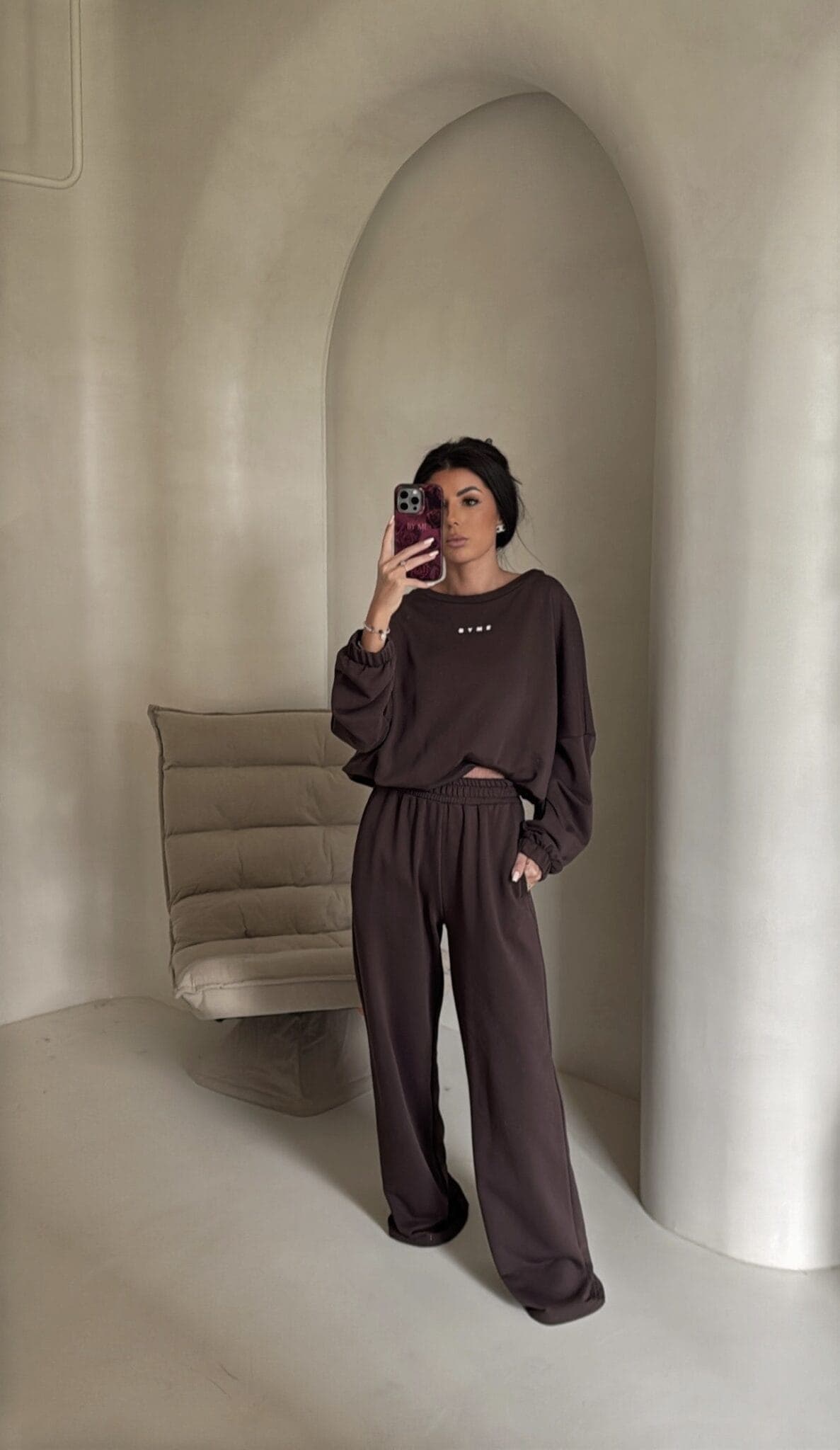 Damenset Sportanzug Damen Zweiteiler SYDNEY SCHOKOBRAUN