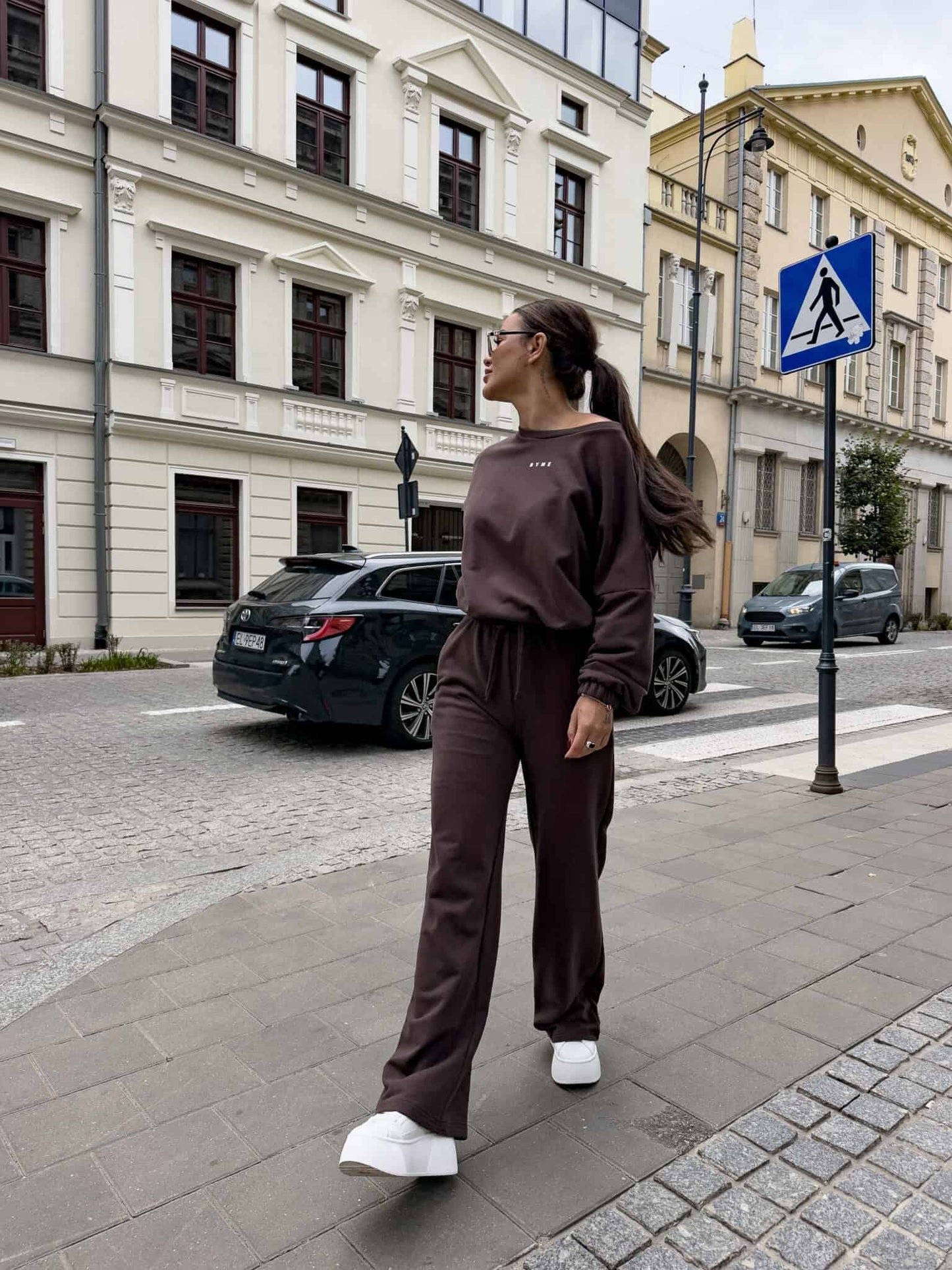 Damenset Sportanzug Damen Zweiteiler SYDNEY SCHOKOBRAUN