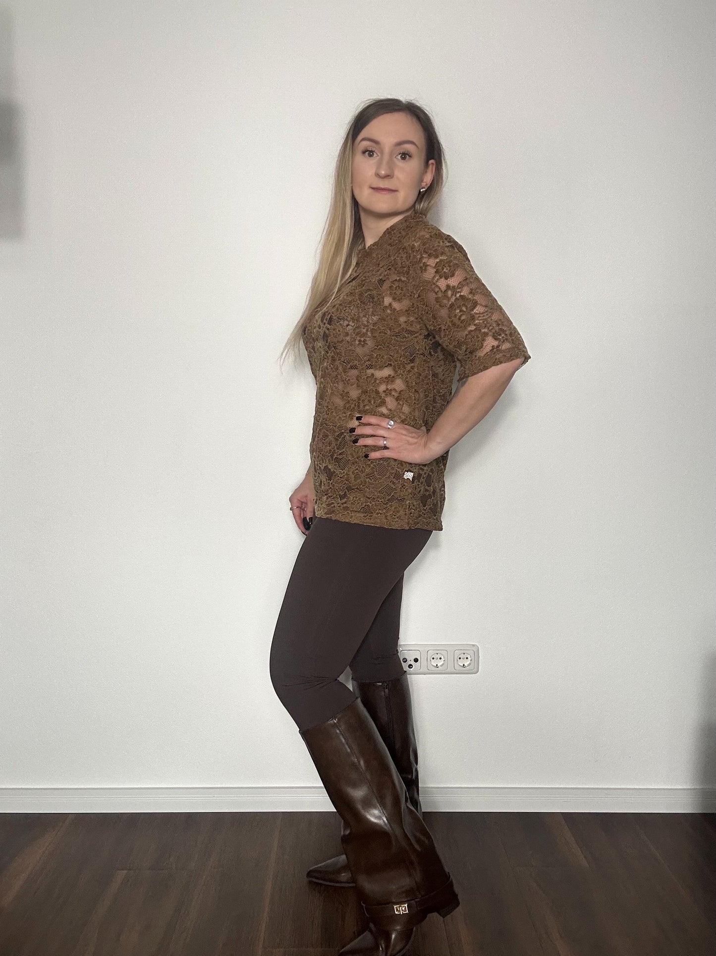 Damenbluse MARMARIS Velours  - Schoko