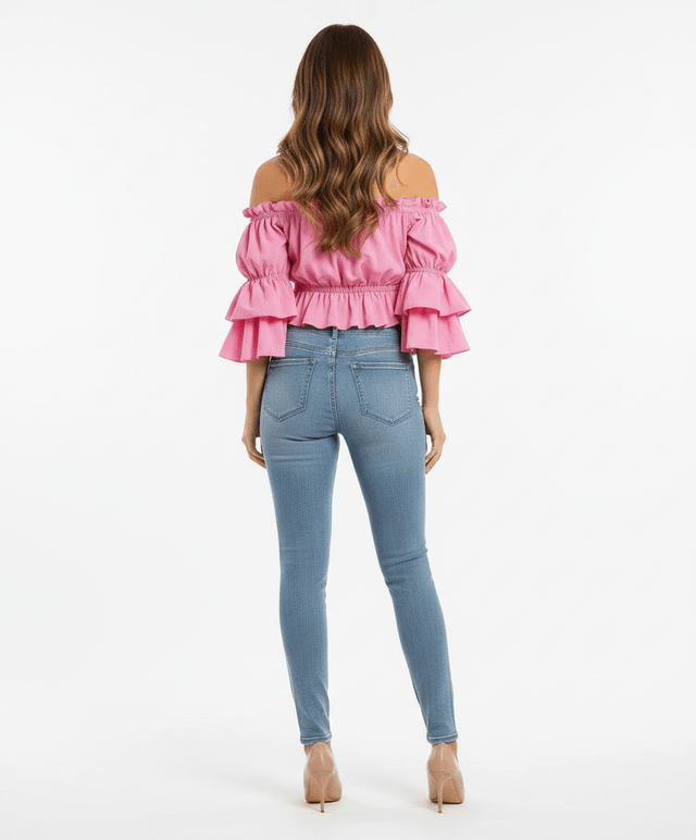 Off- Schoulder Damenbluse Lalu hellrosa