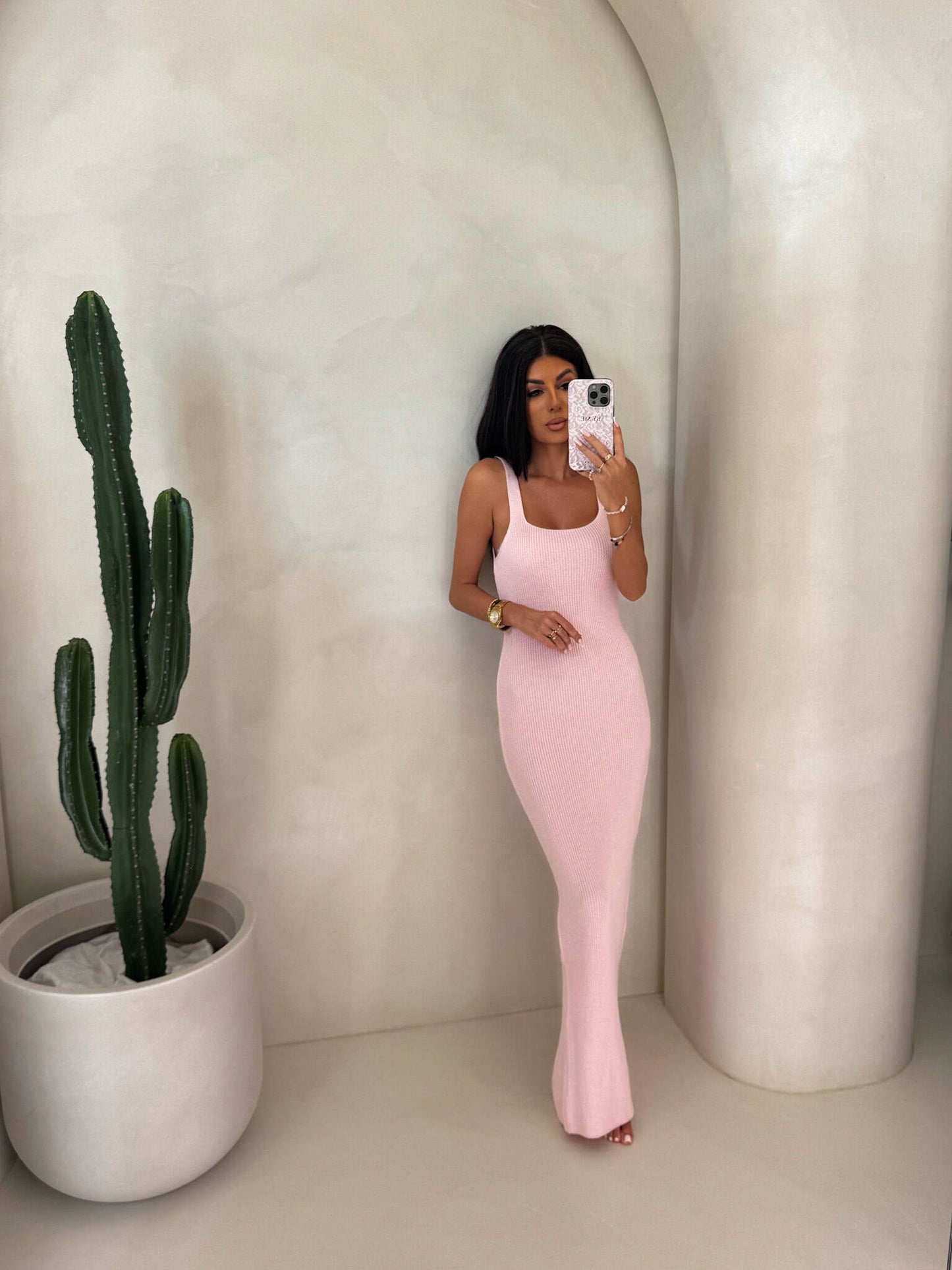 Maxikleid Nadi By Me | Hellrosa