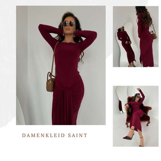 Damenkleid Lang SAINT LA MANUEL Burgund