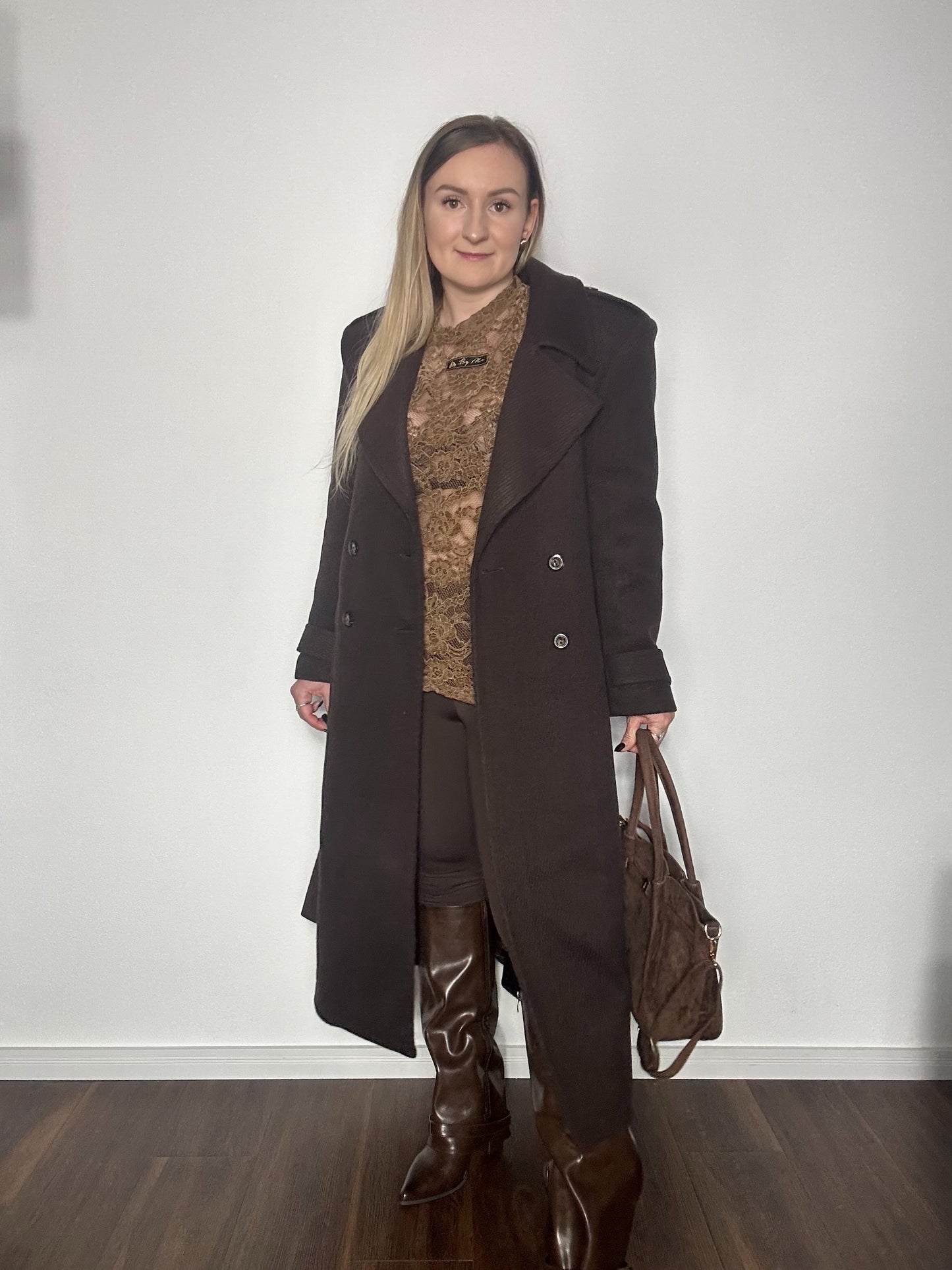 Mantel Lang SCHOKOBRAUN