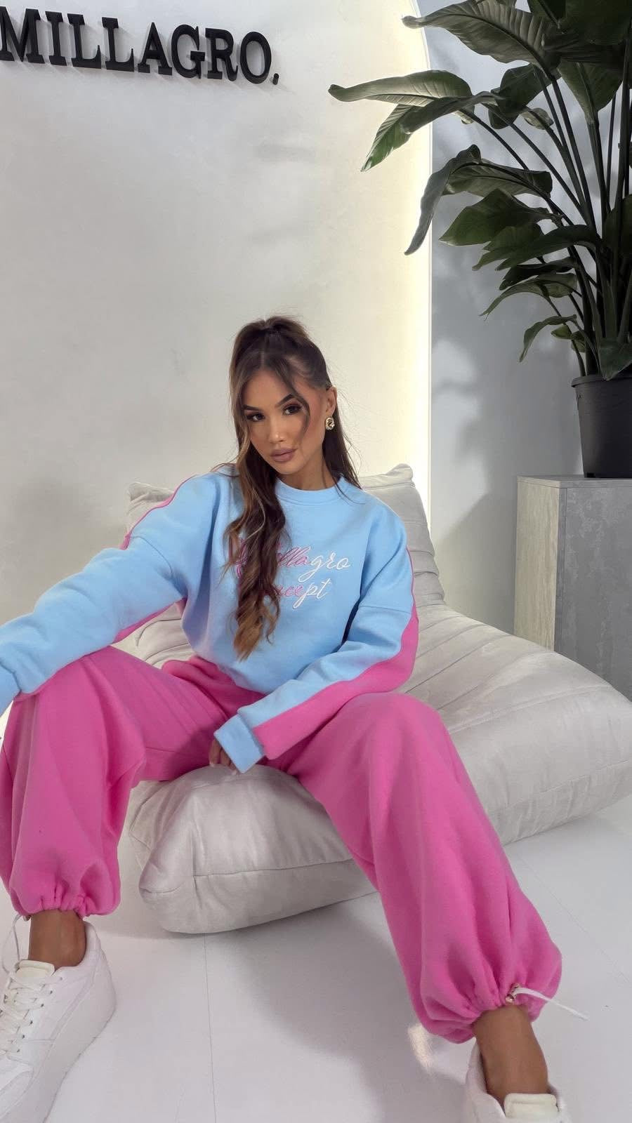 Sportanzug Damen Set Bali Millagro | Blau- Rosa