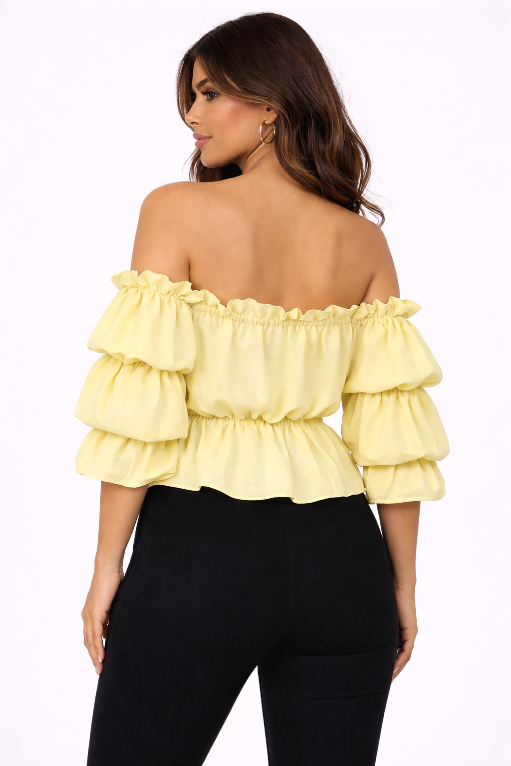 Off- Schoulder Damenbluse gelb Lalu