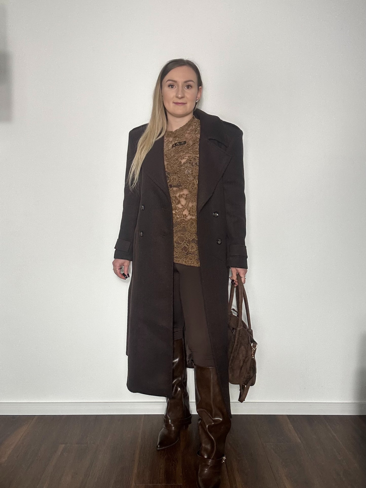 Mantel Lang SCHOKOBRAUN