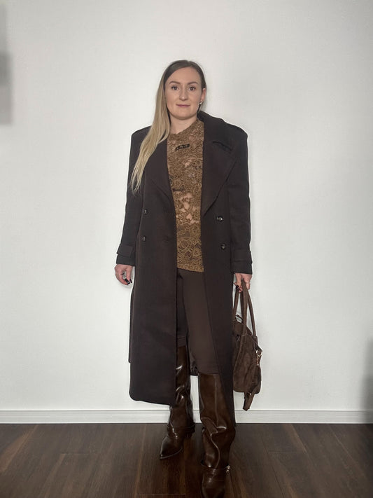 Mantel Lang SCHOKOBRAUN