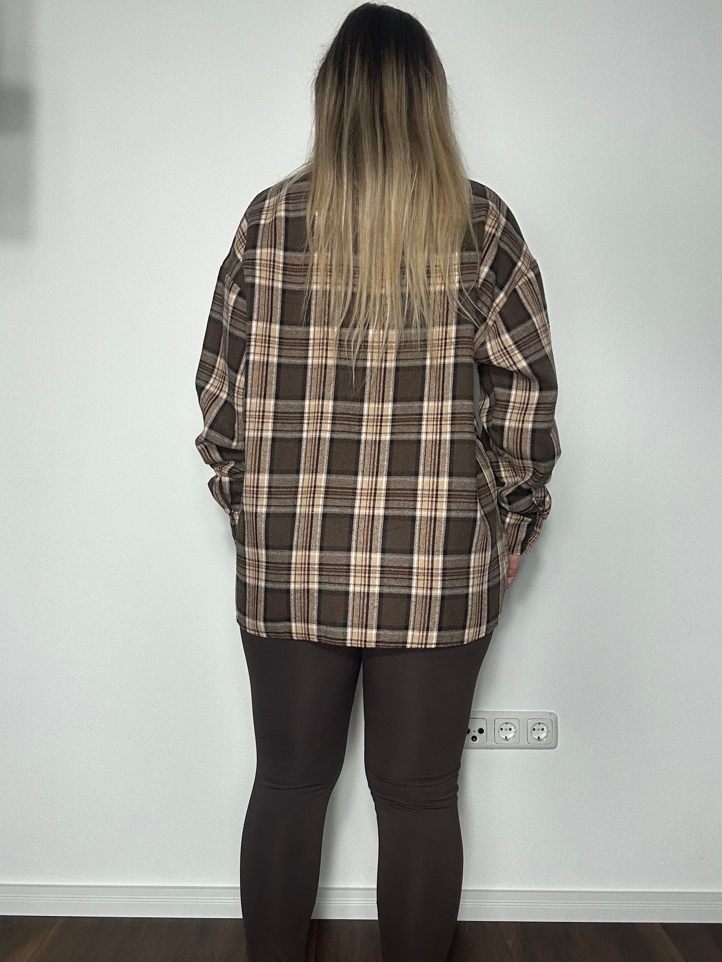 Damenbluse Karo Schoko