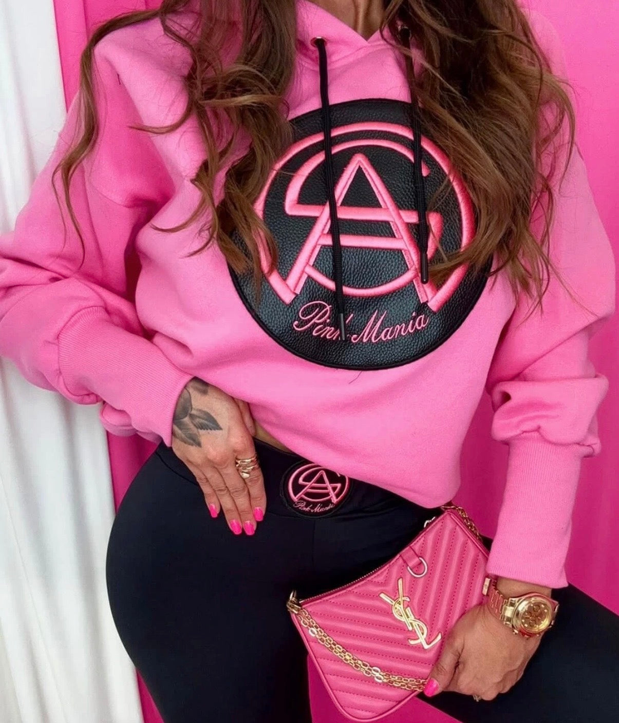 Damen Sweatshirt Hoodie mit Logo Print | PINK