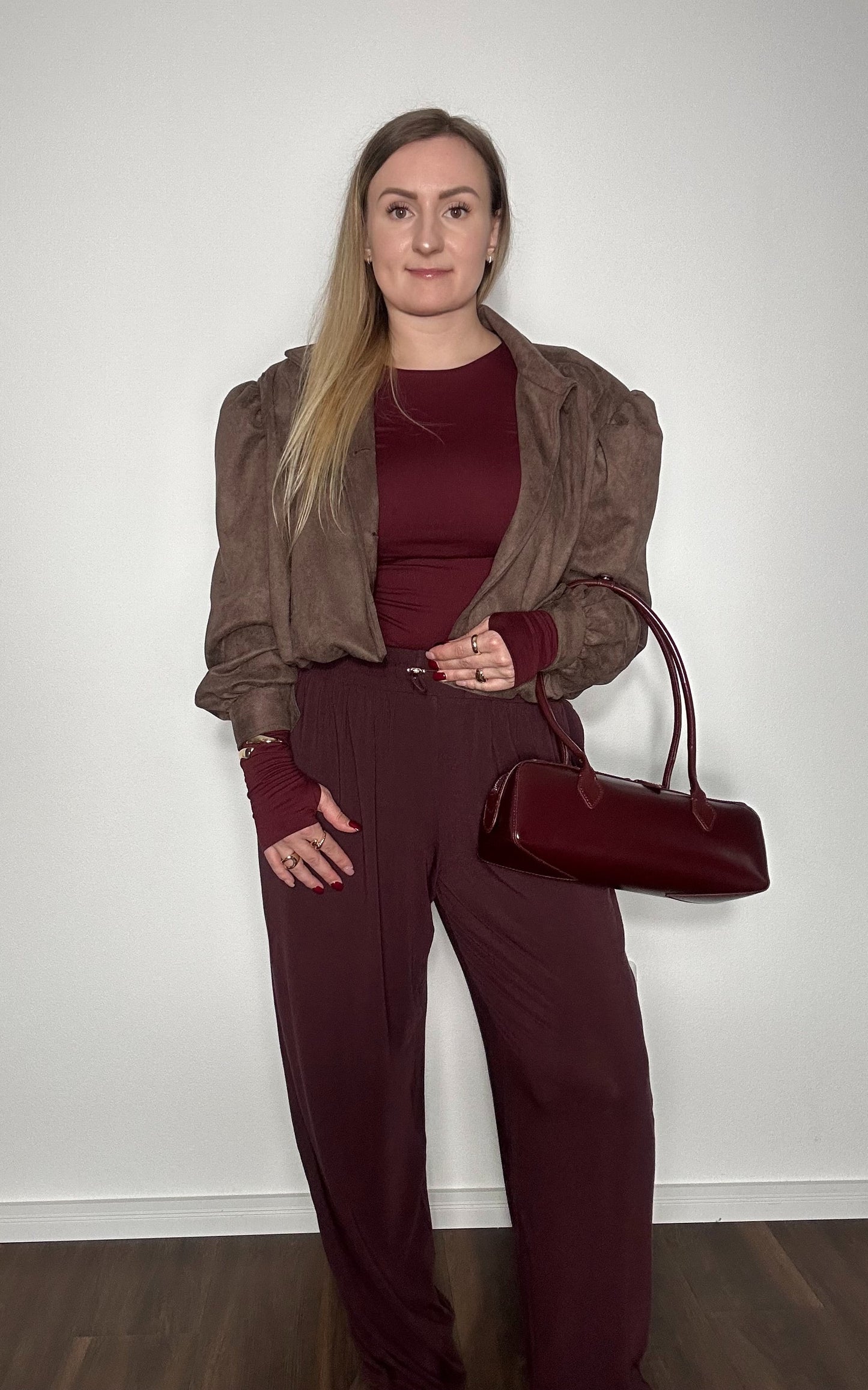 Bomberjacke Wildleder SCHOKOBRAUN