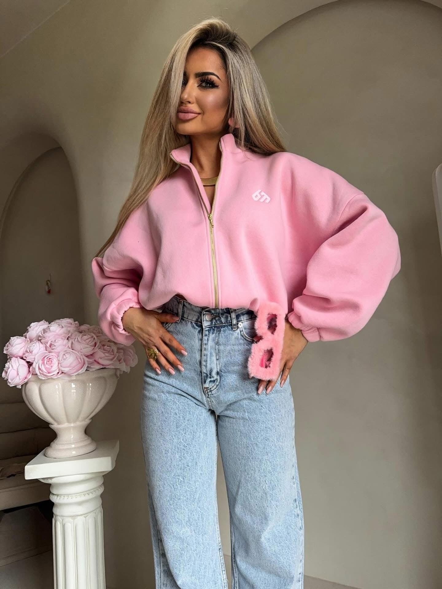 Sweatshirt By Me Reißverschluss rosa