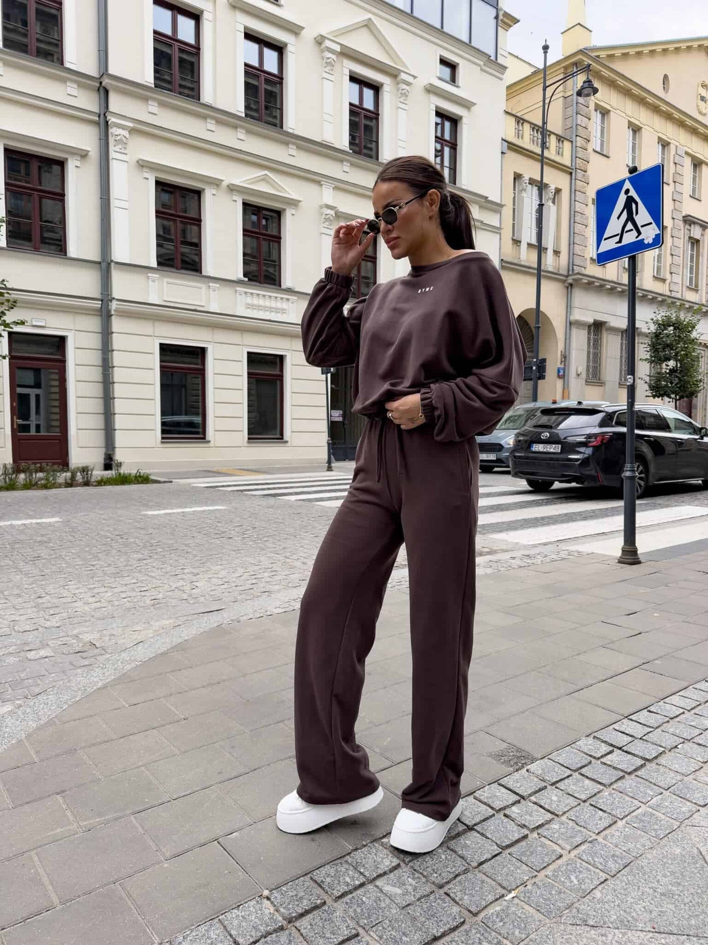 Damenset Sportanzug Damen Zweiteiler SYDNEY SCHOKOBRAUN